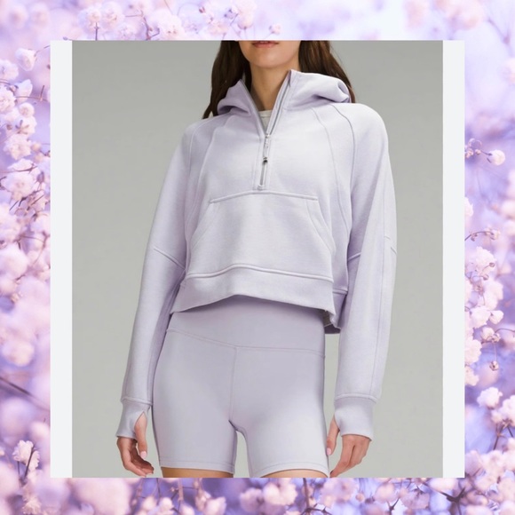 Lululemon Scuba Oversized 1/2 Zip Hoodie lilac Esther Size M/L NWOT - Picture 2 of 6